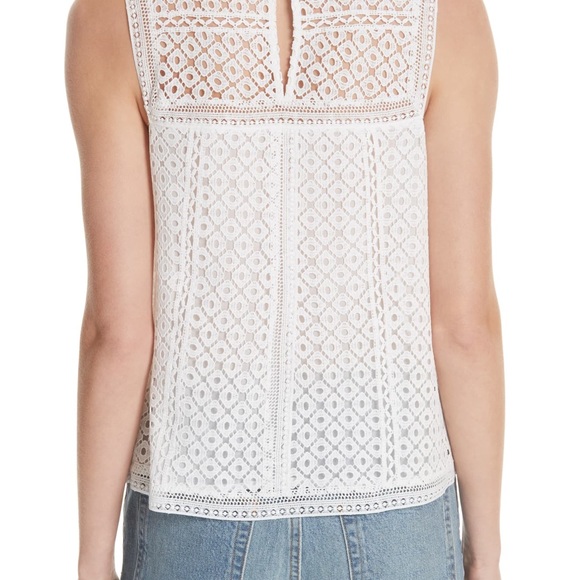 Joie Esrel Eyelet Sleeveless White Top - Picture 2 of 4